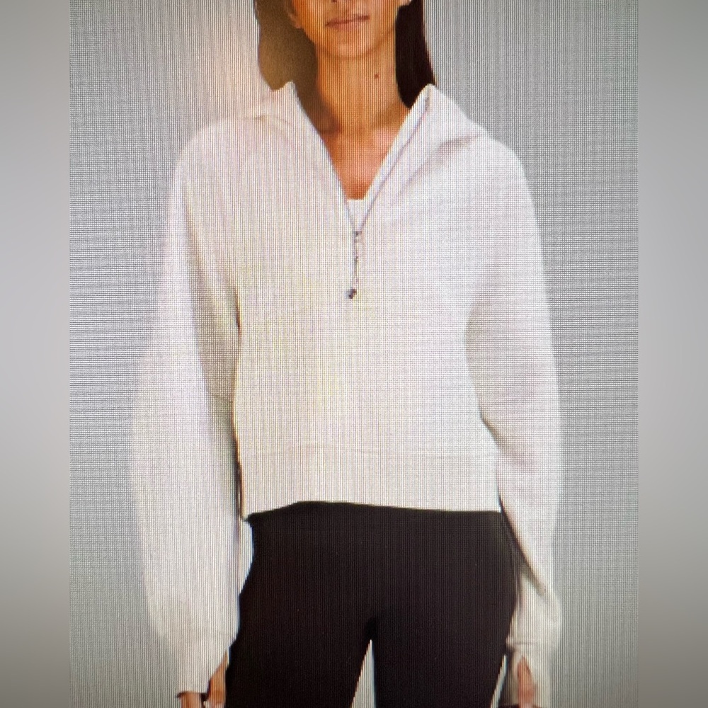 Like new Lululemon Scuba Oversized Half-Zip Hoodie in Bone XS/S